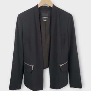 Trouve Black Collarless Cropped Back Blazer